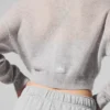 Transparente, kurze Kaschmir-Strickjacke – Athletic Heather Grey