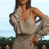 Transparentes Kaschmir-Top – Athletic Heather Grey