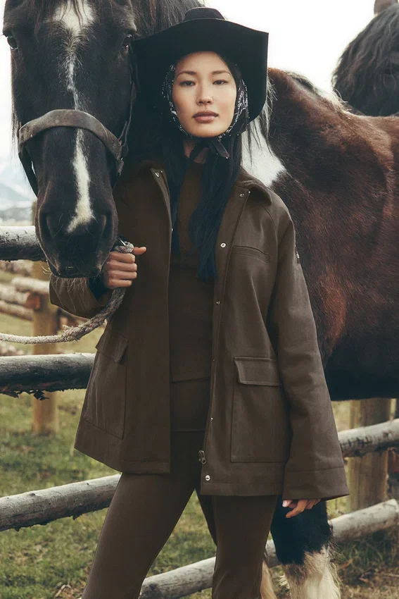 Twill-Barn-Jacke – Espresso