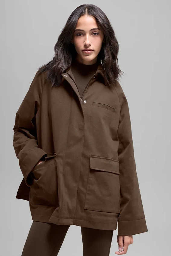 Twill-Barn-Jacke – Espresso