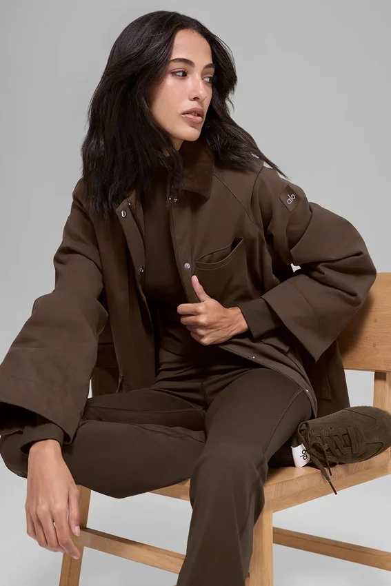 Twill-Barn-Jacke – Espresso