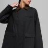 Twill Barn Jacke – Schwarz/Espresso