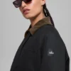 Twill Barn Jacke – Schwarz/Espresso