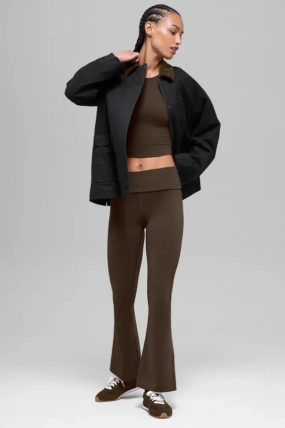 Twill Barn Jacke – Schwarz/Espresso