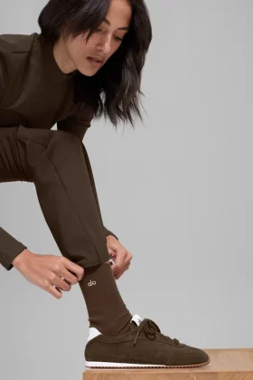 Unisex-Halbsocken im dezenten Design – Espresso