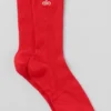 Unisex-Halbsocken im dezenten Design – leuchtendes Rot