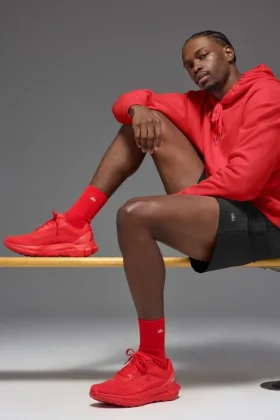Unisex-Halbsocken im dezenten Design – leuchtendes Rot