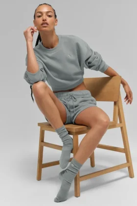 Unisex-Halbsocken im dezenten Design – Lunar Grey