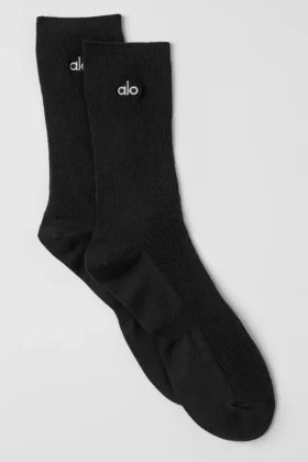 Unisex-Halbsocken im dezenten Design – Schwarz