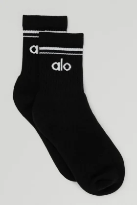 Unisex-Halbsocken im Retro-Stil – Schwarz/Weiß