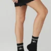Unisex-Halbsocken im Retro-Stil – Schwarz/Weiß