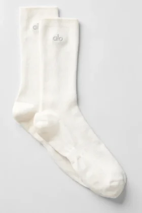 Unisex-Halbsocken im schlichten Design – Elfenbein