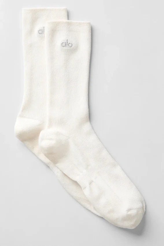 Unisex-Halbsocken im schlichten Design – Elfenbein