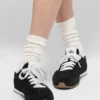 Unisex-Halbsocken im schlichten Design – Elfenbein