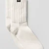 Unisex-Halbstrümpfe mit Rüschen – Elfenbein