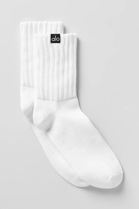 Unisex-Halbstrümpfe mit Rüschen – Weiß