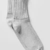 Unisex-Halbstrumpf mit gerafftem Bündchen – Athletic Heather Grey