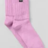 Unisex-Halbstrumpf mit gerafftem Bündchen – Candy Heart Pink