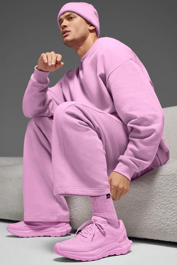 Unisex-Halbstrumpf mit gerafftem Bündchen – Candy Heart Pink