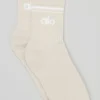 Unisex-Half-Crew-Throwback-Socken – Beige/Weiß
