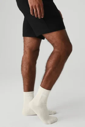 Unisex-Half-Crew-Throwback-Socken – Beige/Weiß