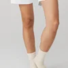 Unisex-Half-Crew-Throwback-Socken – Beige/Weiß