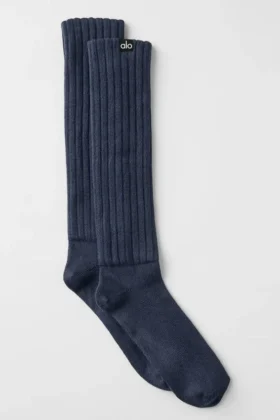Unisex-Kraussocken – Marineblau