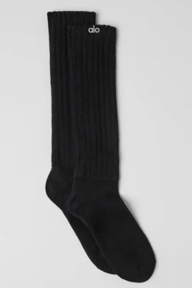Unisex-Kraussocken – Schwarz