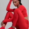 Unisex-Performance-Tab-Socken – Leuchtend Rot