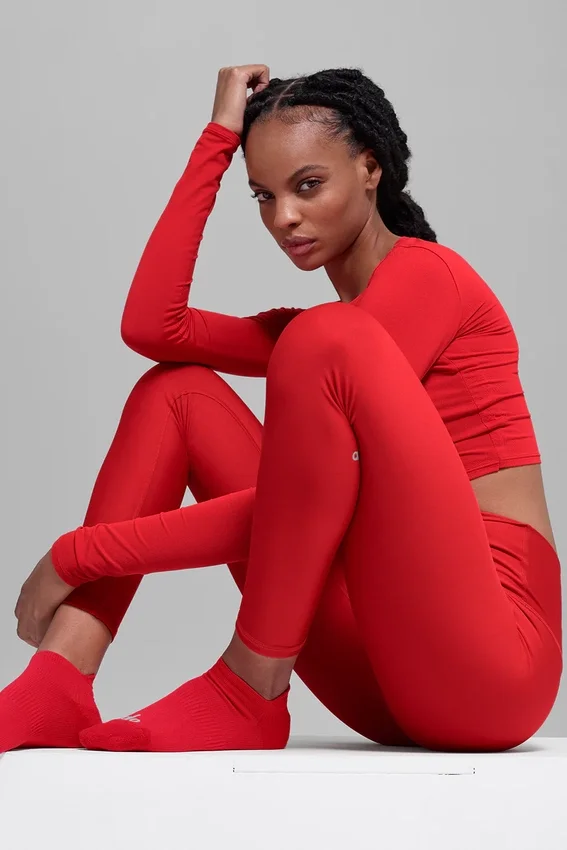 Unisex-Performance-Tab-Socken – Leuchtend Rot