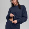 Unisex-Pullover „New Class“ aus Wolle und Kaschmir mit Rundhalsausschnitt – Marineblau