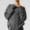 Unisex-Pullover „New Class“ aus Wolle und Kaschmir mit Rundhalsausschnitt – Platingrau