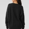 Unisex-Pullover „New Class“ aus Wolle und Kaschmir mit Rundhalsausschnitt – Schwarz