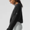 Unisex-Pullover „New Class“ aus Wolle und Kaschmir mit Rundhalsausschnitt – Schwarz