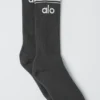 Unisex-Retro-Socken – Anthrazit/Weiß