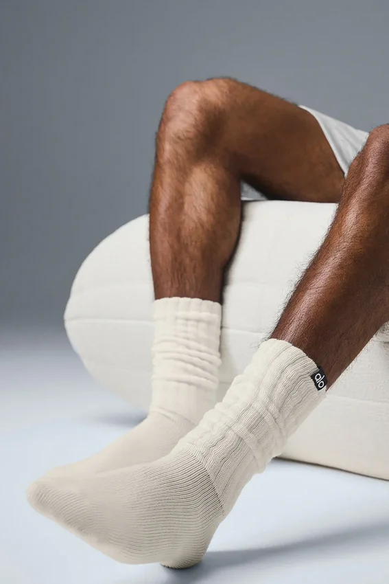 Unisex-Scrunch-Socken – Beige