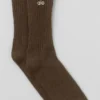 Unisex-Socken aus Wolle und Kaschmir mit leichtem Frost-Effekt – Espresso-Melange/Elfenbein