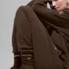 Unisex-Socken aus Wolle und Kaschmir mit leichtem Frost-Effekt – Espresso-Melange/Elfenbein