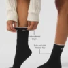 Unisex-Socken aus Wolle und Kaschmir mit leichtem Frost-Effekt – Schwarz/Elfenbein