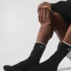Unisex-Socken aus Wolle und Kaschmir mit leichtem Frost-Effekt – Schwarz/Elfenbein