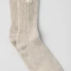 Unisex-Socken aus Wolle und Kaschmir mit leichtem Frost-Effekt – Winter-Latte/Elfenbein