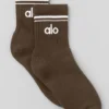 Unisex-Socken im Retro-Stil (Halb-Crew) – Espresso/Weiß