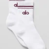 Unisex-Socken im Retro-Stil (Halb-Crew) – Weiß/Burgunderrot