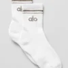 Unisex-Socken im Retro-Stil (Halb-Crew) – Weiß/Helles Kakao