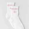 Unisex-Socken im Retro-Stil (Halb-Crew) – Weiß/Vintage-Pink