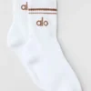 Unisex-Socken im Retro-Stil (Half-Crew) – Weiß/Sun Kissed Brown