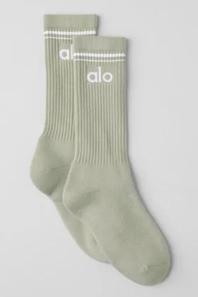 Unisex-Socken im Retro-Stil – Kalkstein/Weiß