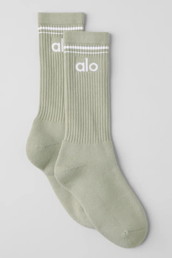 Unisex-Socken im Retro-Stil – Kalkstein/Weiß
