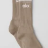 Unisex-Socken im Retro-Stil – Kiesgrau/Weiß