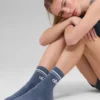 Unisex-Socken im Retro-Stil mit halbhohem Schaft – Bluestone/Weiß